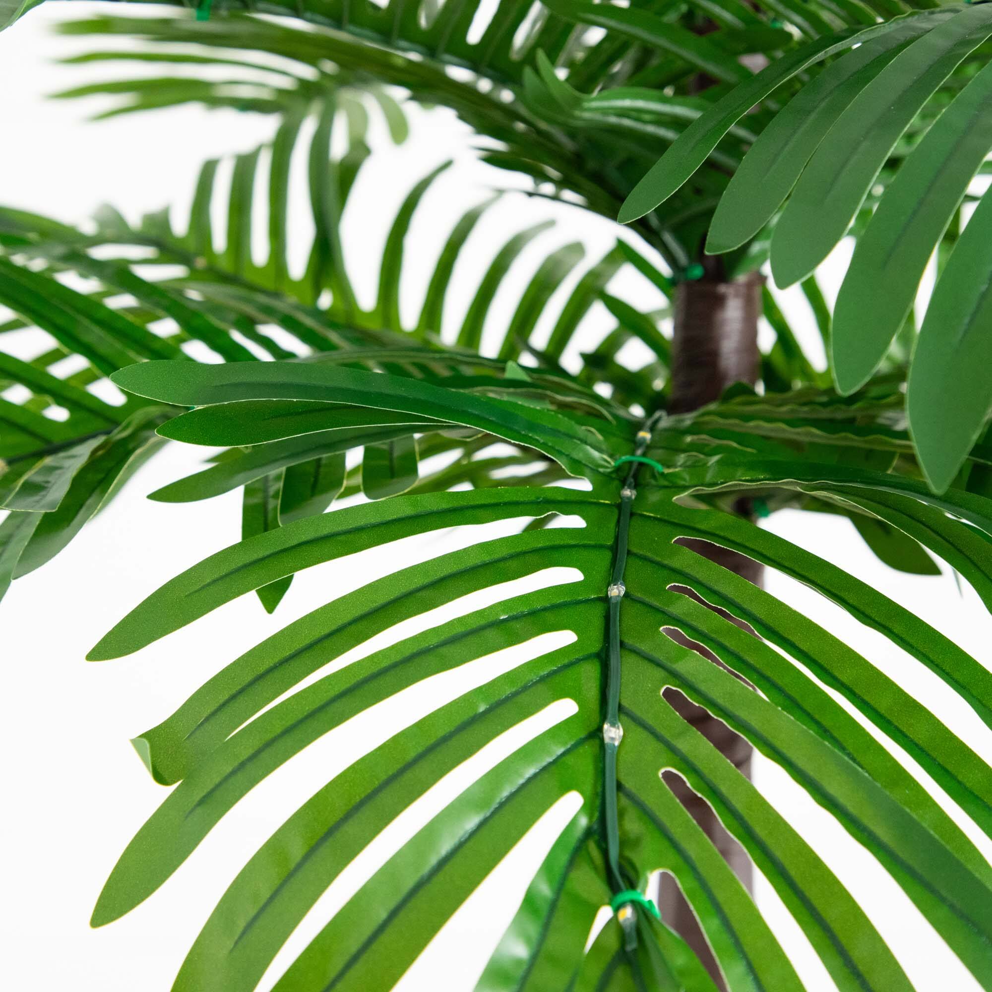 6ft. Pre-Lit UV Resistant Artificial Palm Tree with Warm White LED Lights